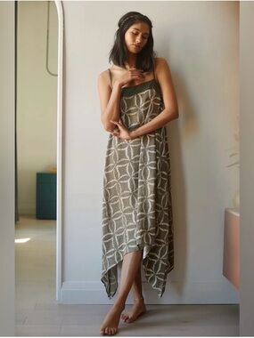 Anthropologie Kantha bias cut midi dress